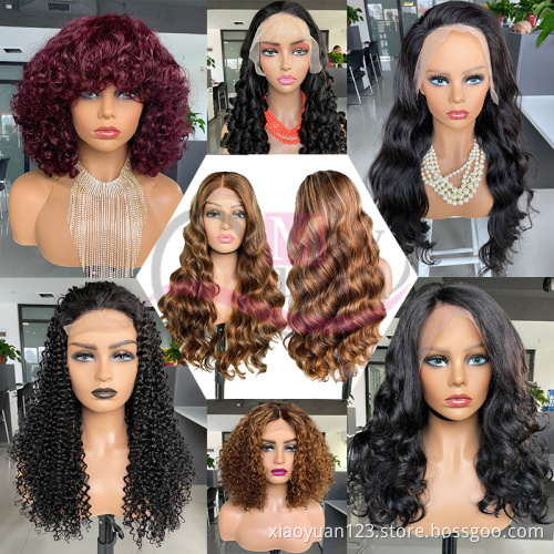 180% 250% Density Mink Brazilian Hair Wig Water Wave Raw Virgin Hair Wig Human Hair Transparent Lace Frontal Wig for Black Women